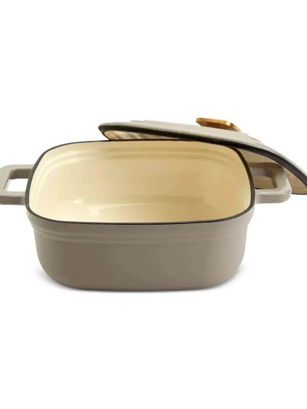 Smith & Clark Ironworks 4 Qt Square Enameled Cast Iron Dutch Oven Gray with Lid